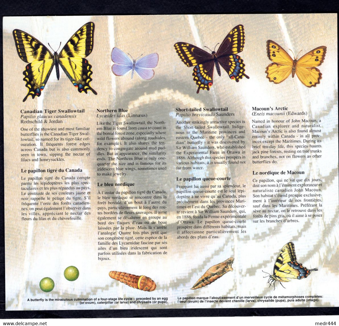 Canada 1988 - Butterflies Of Canana/Papillons Du Canada - Flyer + Stamps 4v - Complete Set - Excellent Quality - Enteros Postales Del Correo