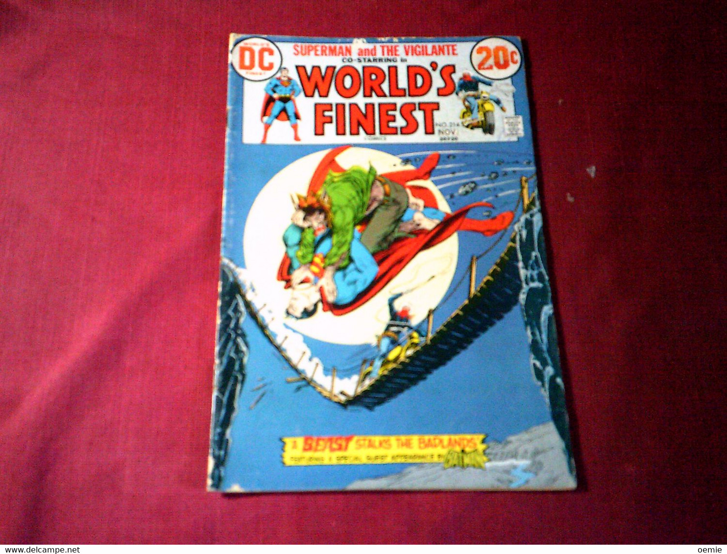 SUPERMAN  AND THE VIGILANTE  WORLD'S FINEST N° 214 NOV 1972 - DC