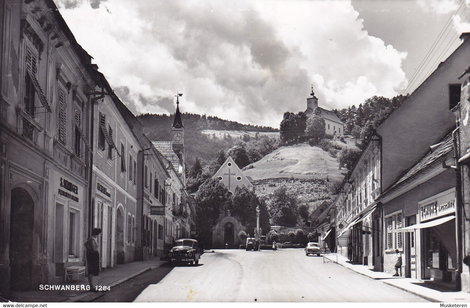 Austria PPC Schwanberg Verlag Max Deix, Deutschlandsberg SCHWANBERG 1959 Echte Real Photo Véritable (2 Scans) - Deutschlandsberg