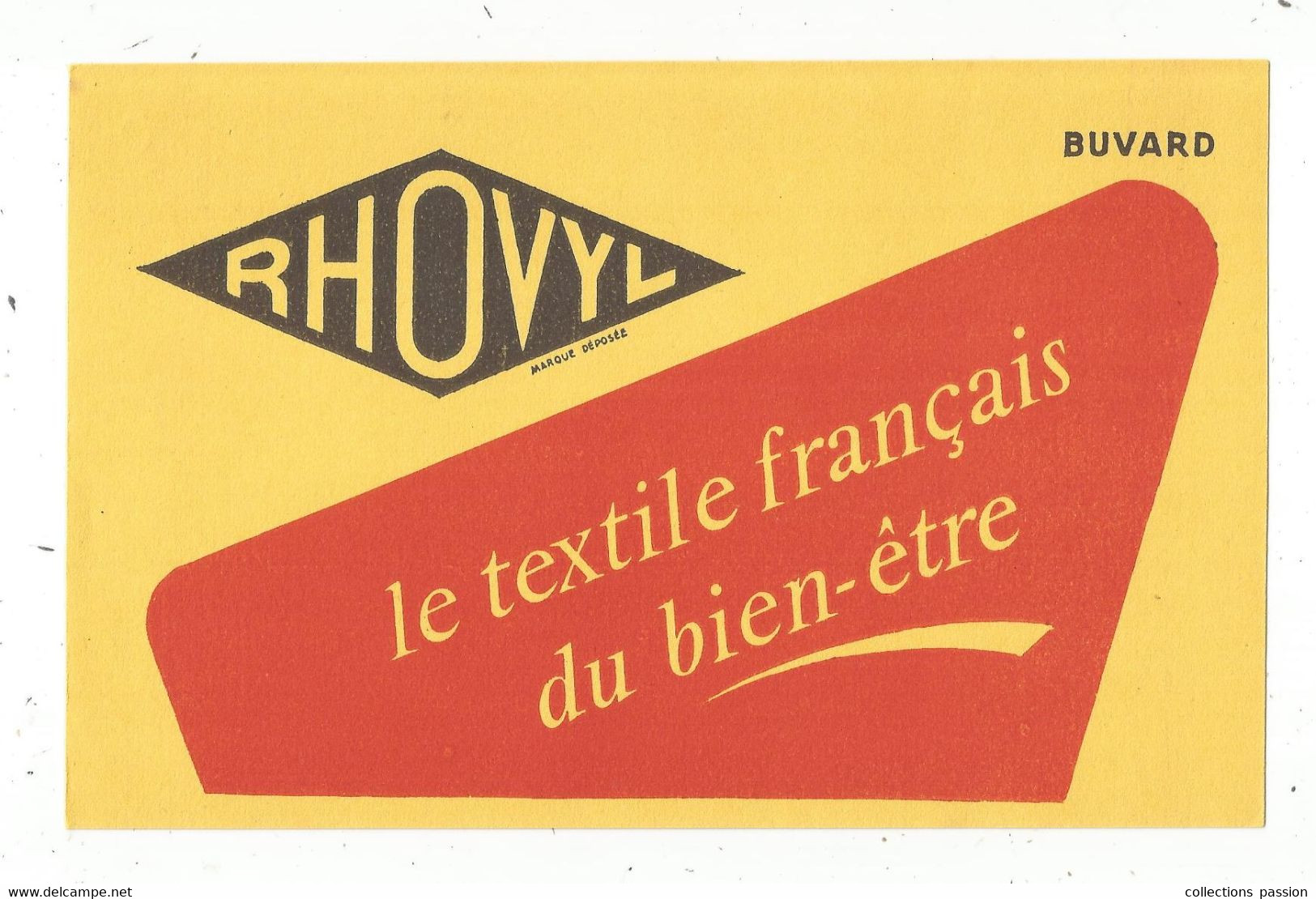 Buvard , Textile Français , RHOVYL , Frais Fr 1.55 E - Textile & Clothing