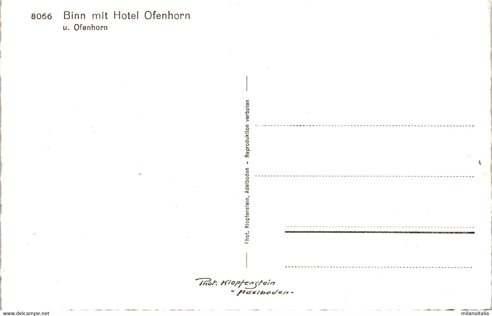Binn Mit Hotel Ofenhorn (8066) - Binn