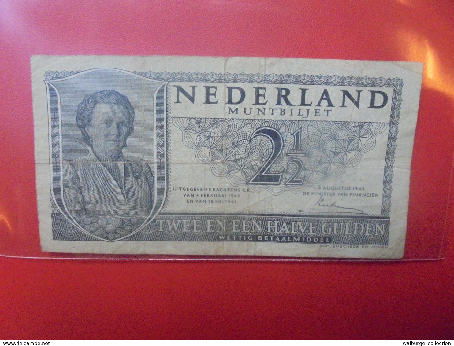 PAYS-BAS 2 1/2 GULDEN 1949 Circuler - 2 1/2  Florín Holandés (gulden)