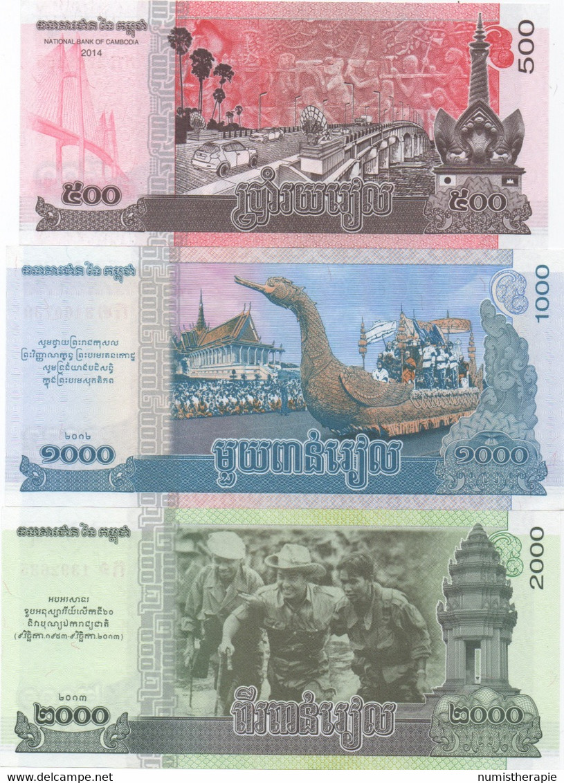 Série De 3 Billets UNC D'un Pays à Identifier (Langue : Thai-Lao ?) - Other - Asia