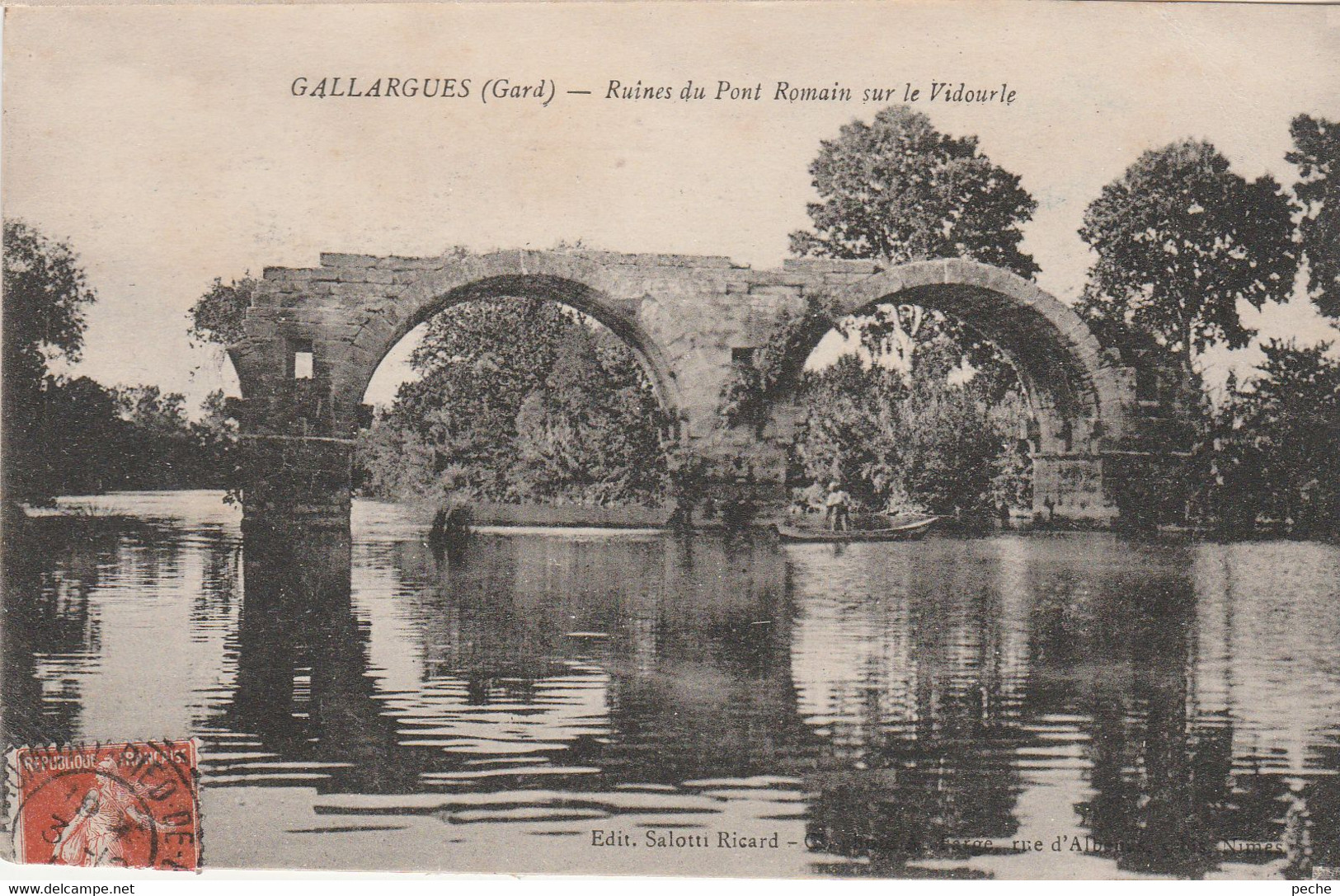 N°7339 R -cpa Gallargues -ruines Du Pont Romain - Gallargues-le-Montueux