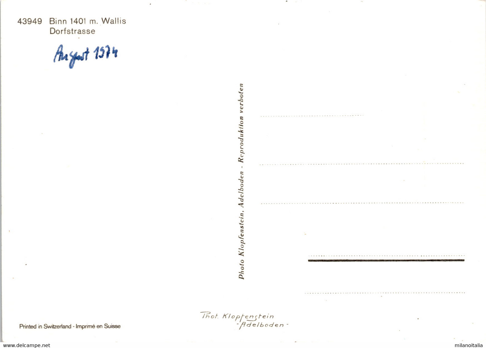 Binn, Wallis - Dorfstraße (43949) * 1974 - Binn