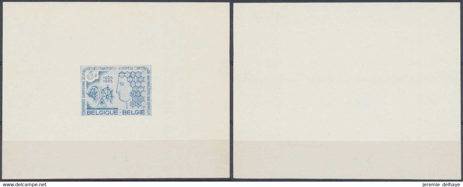 Essai - Proposition D'un Auteur Inconnu Type N°1253 En Bleu Sur Petit Feuillet (86 X 111mm), Papier Glacé. - Ensayos & Reimpresiones