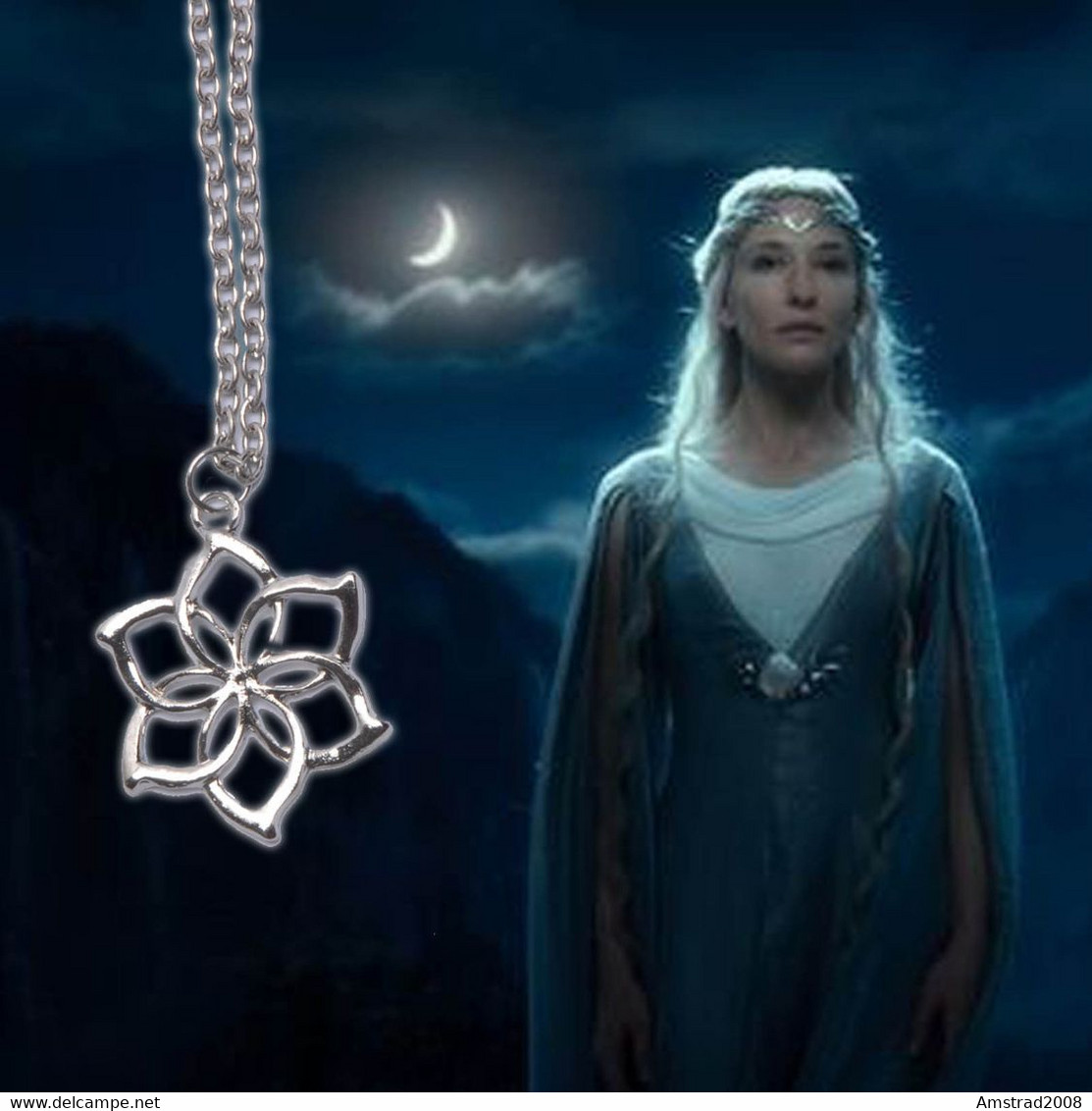 COLLANA GALADRIEL LORD OF THE RINGS SIGNORE DEGLI ANELLI CELTIC CELTICO MAGICO MEDAGLIONE PENDENTE CIONDOLO AMULETO - Theatre, Fancy Dresses & Costumes