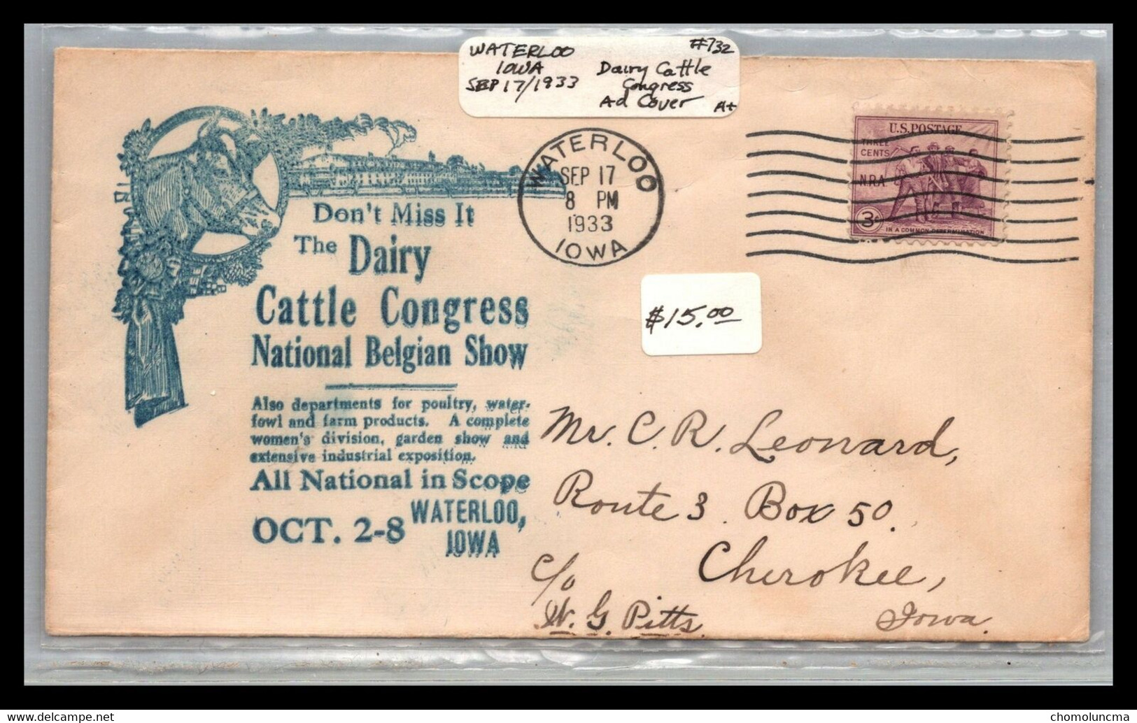 SALON NATIONAL BELGE DU CONGRÈS DES BOVINS LAITIERS Vache WATERLOO 1933 USA Dairy Cattle Congress National Belgian Show - Autres & Non Classés