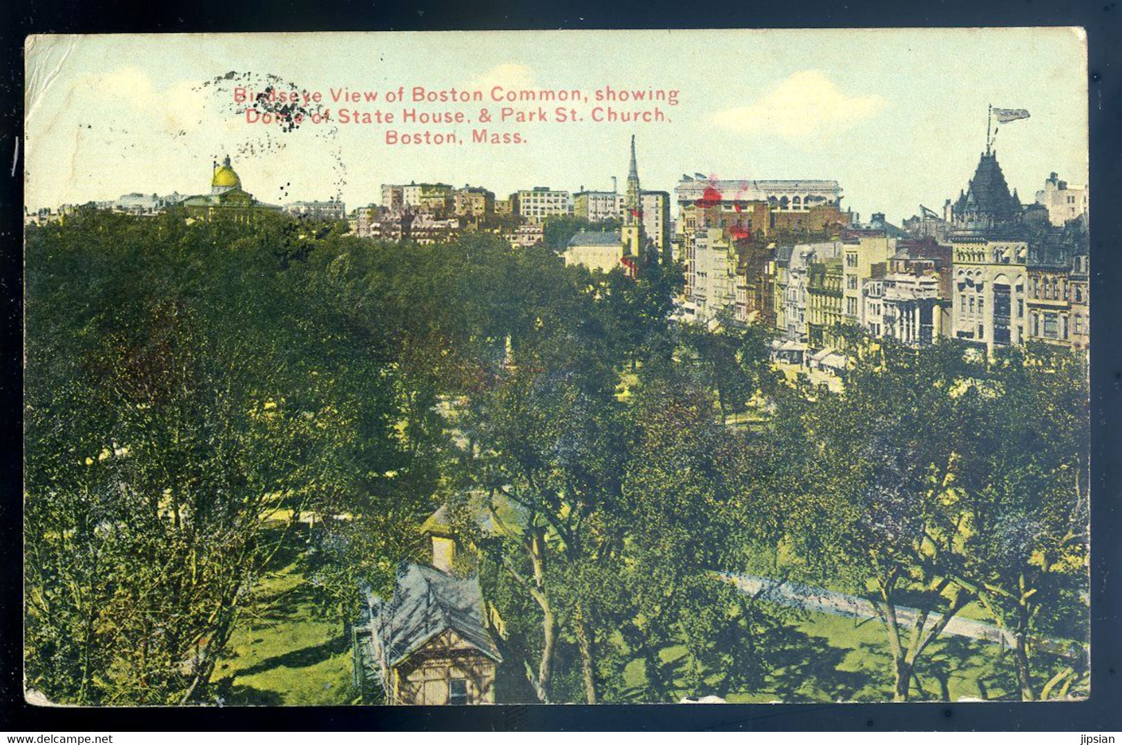 Cpa Des USA Boston Common Birdseye View -- State House & Park St. Church  LIL11 - Boston