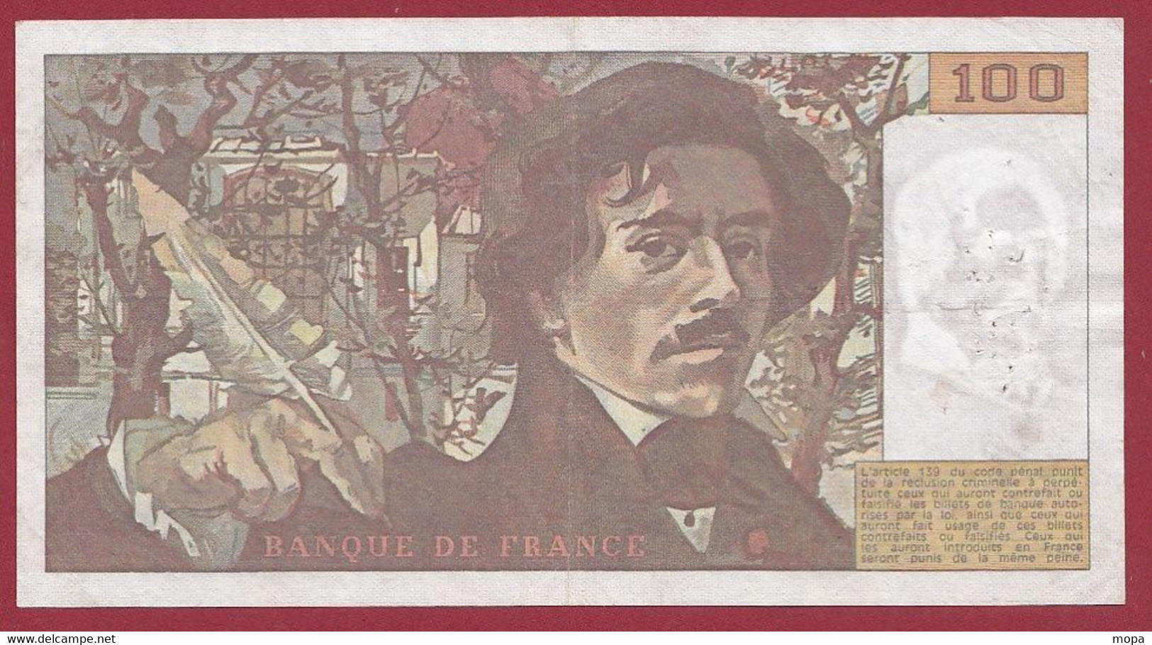 100 Francs "Delacroix" 1978----ALPH. K.9-- DANS L 'ETAT - 100 F 1978-1995 ''Delacroix''