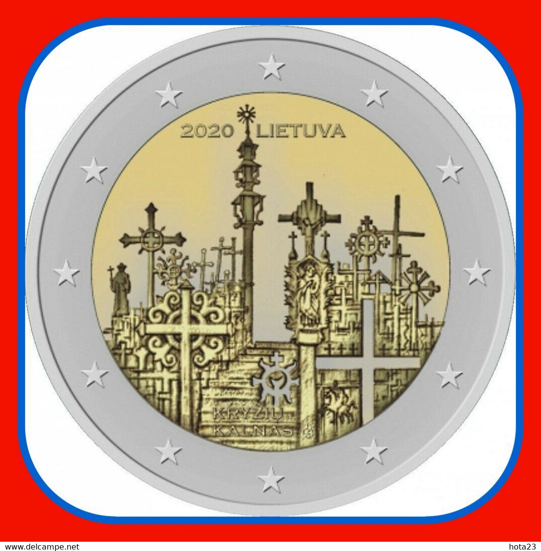 2020 Litauen Lithuania-2-Euro-Coin Hill-of-Crosses ,MünzeHügel Der Kreuze UNZ - Lituanie