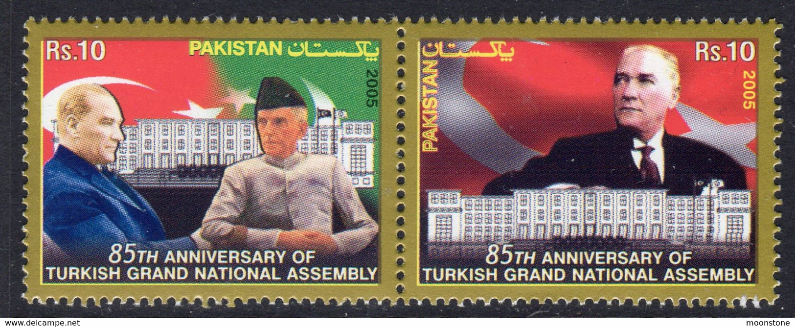 Pakistan 2005 85th Anniversary Of Turkish Grand National Assembly Pair, MNH, SG 1286/7 (E) - Pakistan