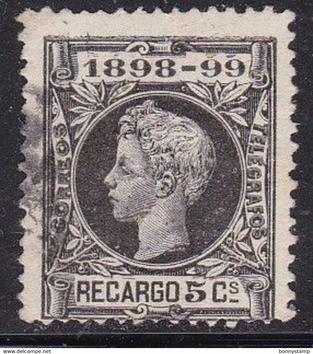 Spagna, 1898 - 5c King Alfonso XIII - Nr.MR27 Usato° - Used Stamps