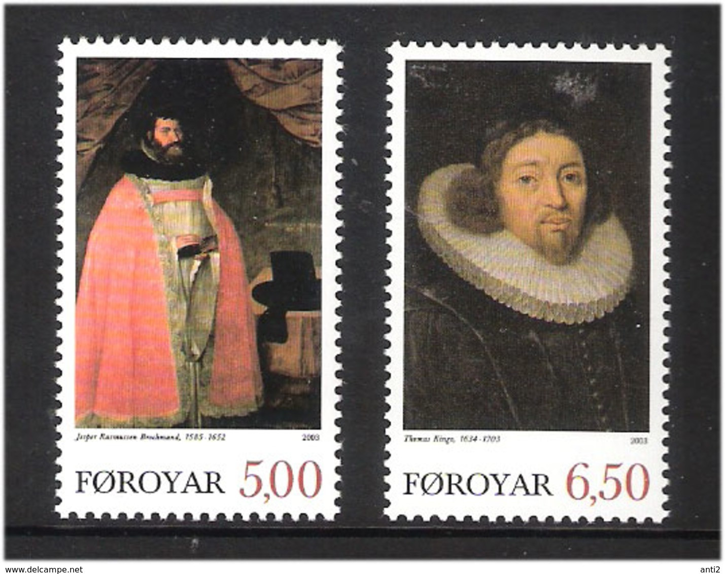 Faroe Islands  2003 Important Faroese Theologians, Jesper Rasmussen Brochmand., Thomas Kingo  Mi  471-472 MNH(**) - Faeroër