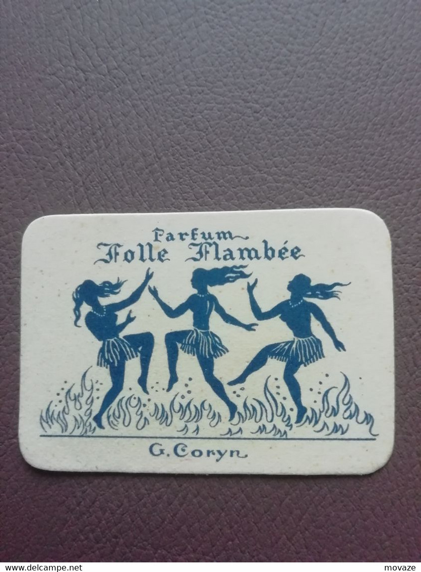 Carte Parfum Parfumkaart Folle Flambée G. Coryn - Profumeria Moderna (a Partire Dal 1961)