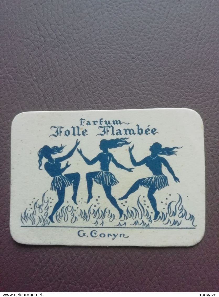 Carte Parfum Parfumkaart Folle Flambée G. Coryn - Modern (vanaf 1961)
