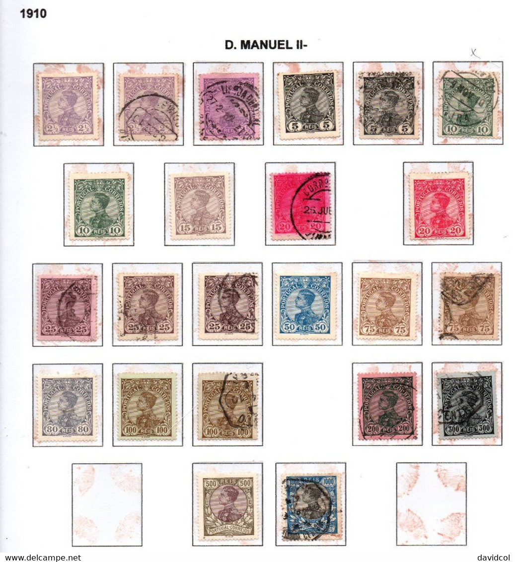 PORT125- PORTUGAL -1910 - SC#: 156-169 - MNG/USED- SHADES. SCV(2005): USD$ 84.00 ++ - Used Stamps