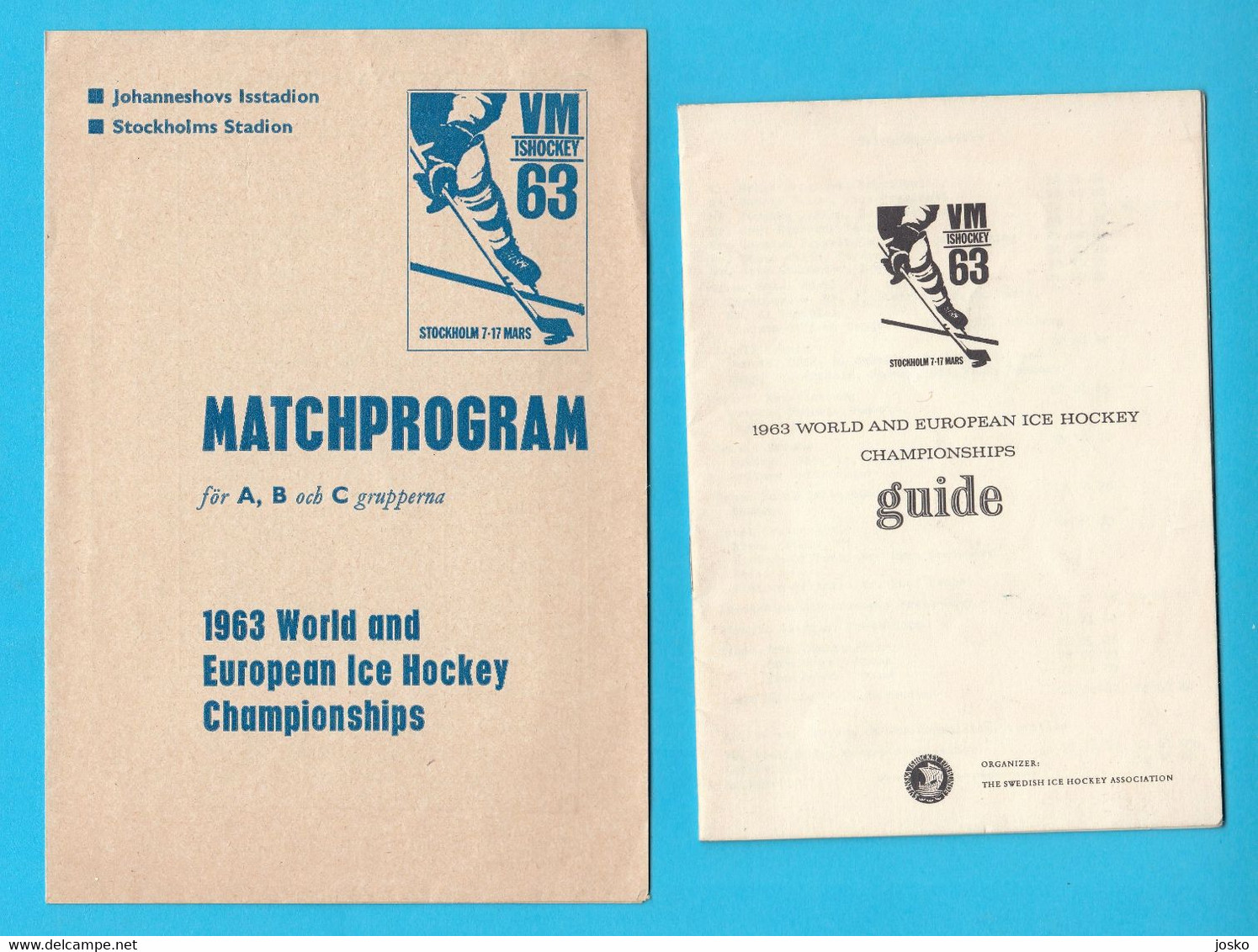 1963 ICE HOCKEY WORLD CHAMPIONSHIP Matchprogram + Guide * Programme Hockey Sur Glace Eishockey Programm Programma - Books