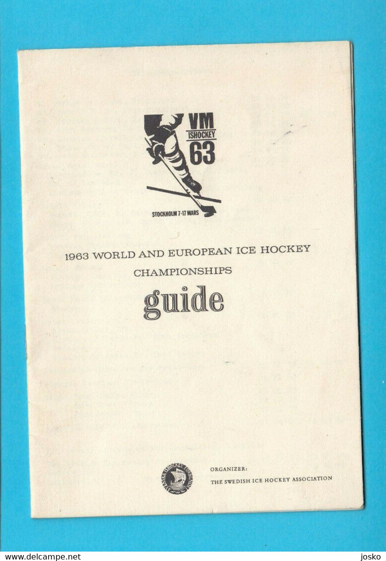 1963 ICE HOCKEY WORLD CHAMPIONSHIP matchprogram + guide * programme hockey sur glace eishockey programm programma