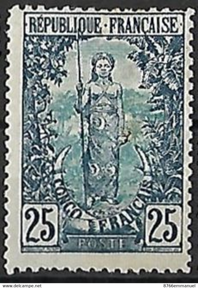 CONGO N°34 N* Variété Sans Herbe Sur Le "S" De Poste - Neufs