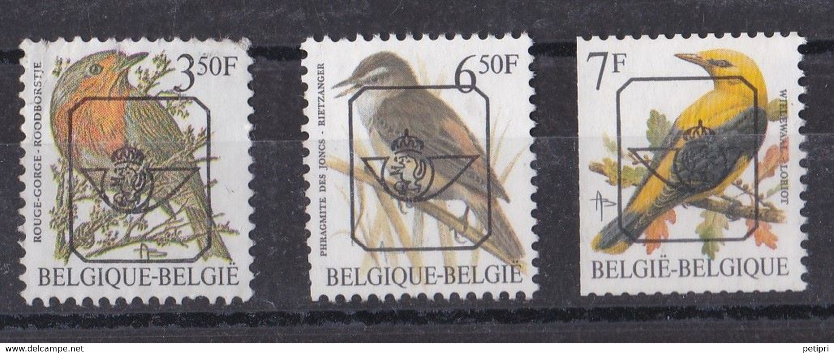 Belgique  ; Préoblitérés  N ° 822  829  Et  860  Sans Gomme - Typografisch 1986-96 (Vogels)