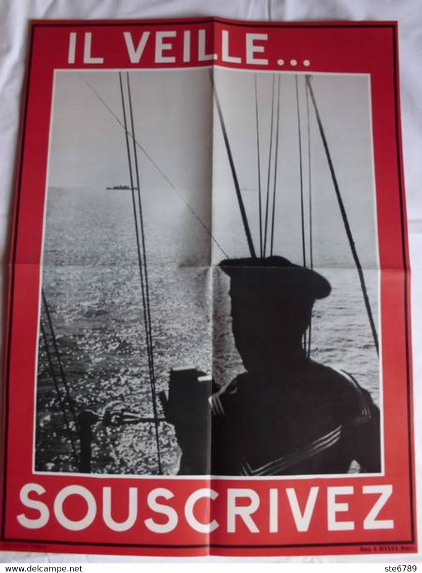 Affiche Guerre 1939 1945 Il Veille Souscrivez  , Avis Population Bombardement Poitiers  Fac Similé WW2 - Weltkrieg 1939-45