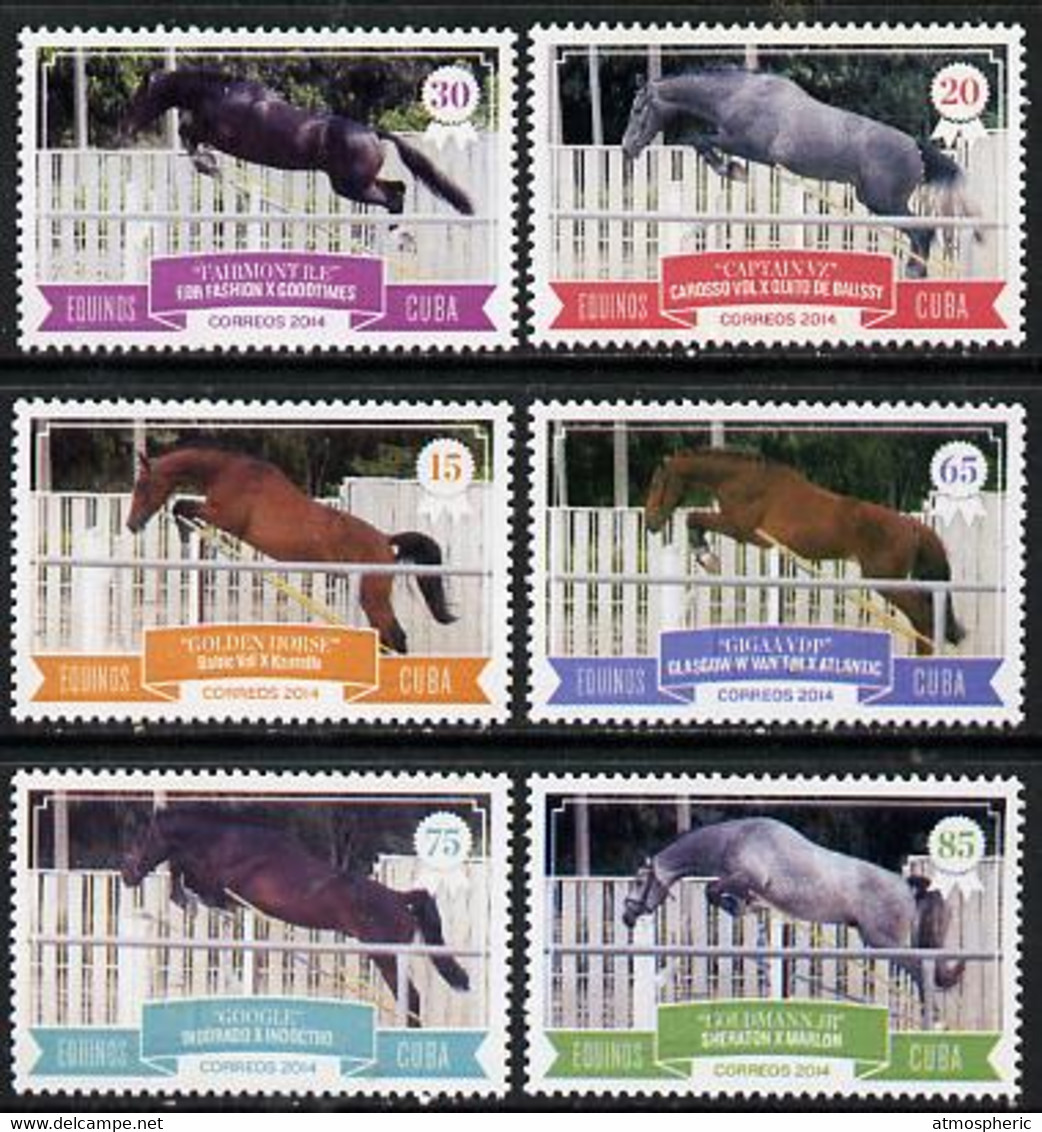 Cuba 2014 Horses Perf Set Of 6 U/M - Autres & Non Classés