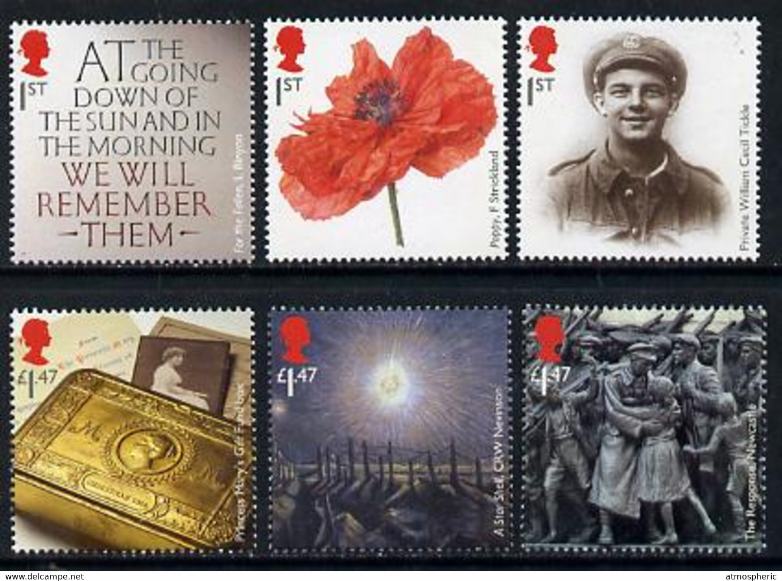 Great Britain 2014 Centenary Of The Great War 1914-18 Perf Set Of 6 U/M - Zonder Classificatie