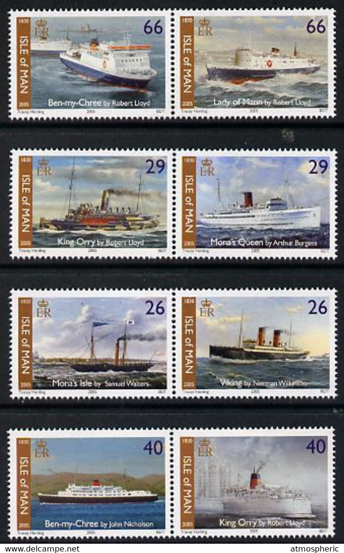 Isle Of Man 2005 175th Anniversary Of Steam Packet Company Perf Set Of 8 (4 Se-tenant Pairs) U/M SG 1217-24 - Ohne Zuordnung