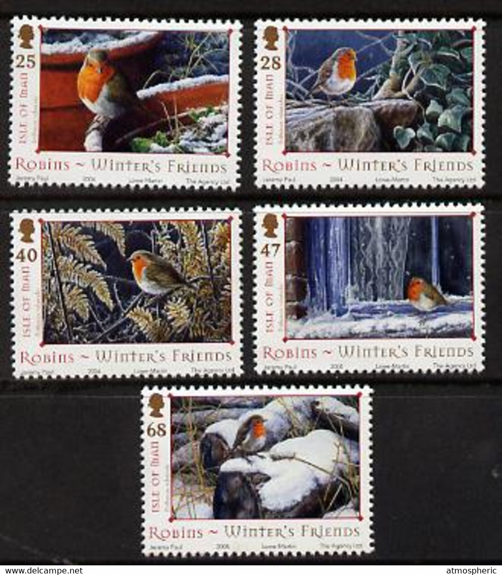 Isle Of Man 2004 Robins - Winter's Friends Perf Set Of 5 U/M SG 1185-89 - Non Classés