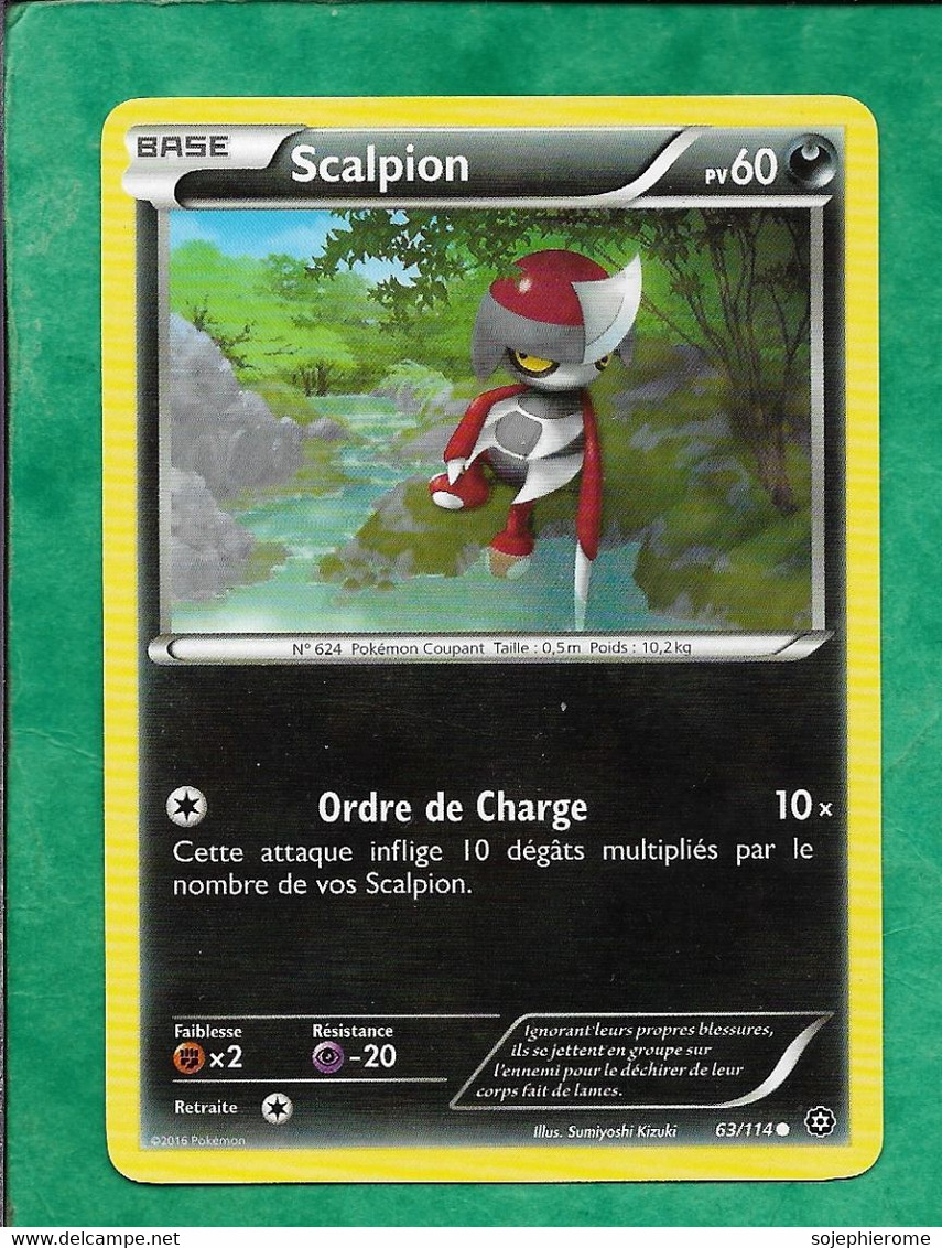 Pokémon 2016 XY Offensive Vapeur 63/114 Scalpion 2scans - XY