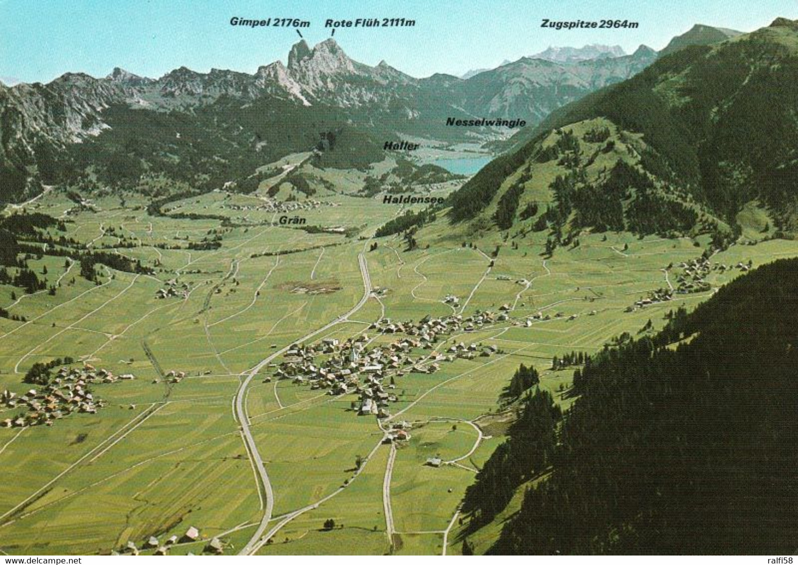 1 AK Österreich / Tirol * Blick Auf Das Tannheimer Tal Mit Den Orten Tannheim, Grän, Haldensee, Halter, Luftbildaufnahme - Tannheim