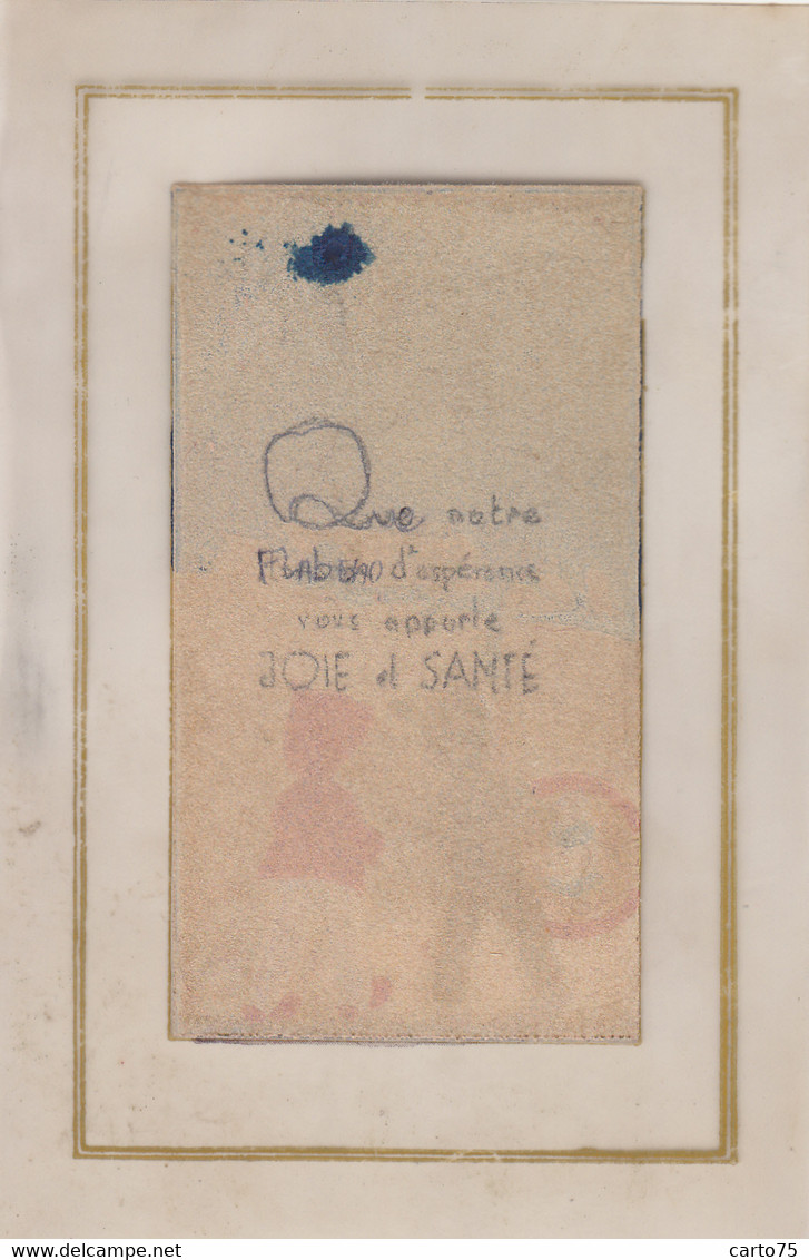 Cartes Procelaine - Carte Celluloïd - Noël - Enfants Neige - Cartoline Porcellana