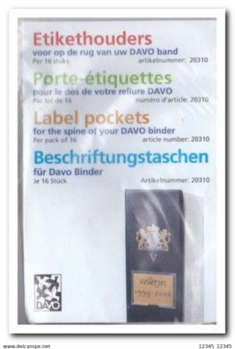 Davo Etikethouders, Porte étiquettes, Label Pockets, Beschriftungstaschen (16 St.) - Cartes De Classement