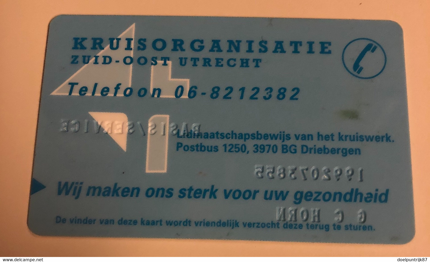 Kruisorganisatie Zuid-Oost Utrecht Health Card - Beurskaarten