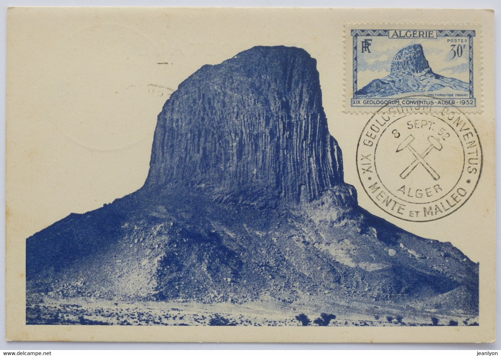 ALGERIE / ROCHE DU HOGGAR - XIXe GEOLOGORUM CONVENTUS ALGER 1952 - Carte Philatélique - Altri & Non Classificati