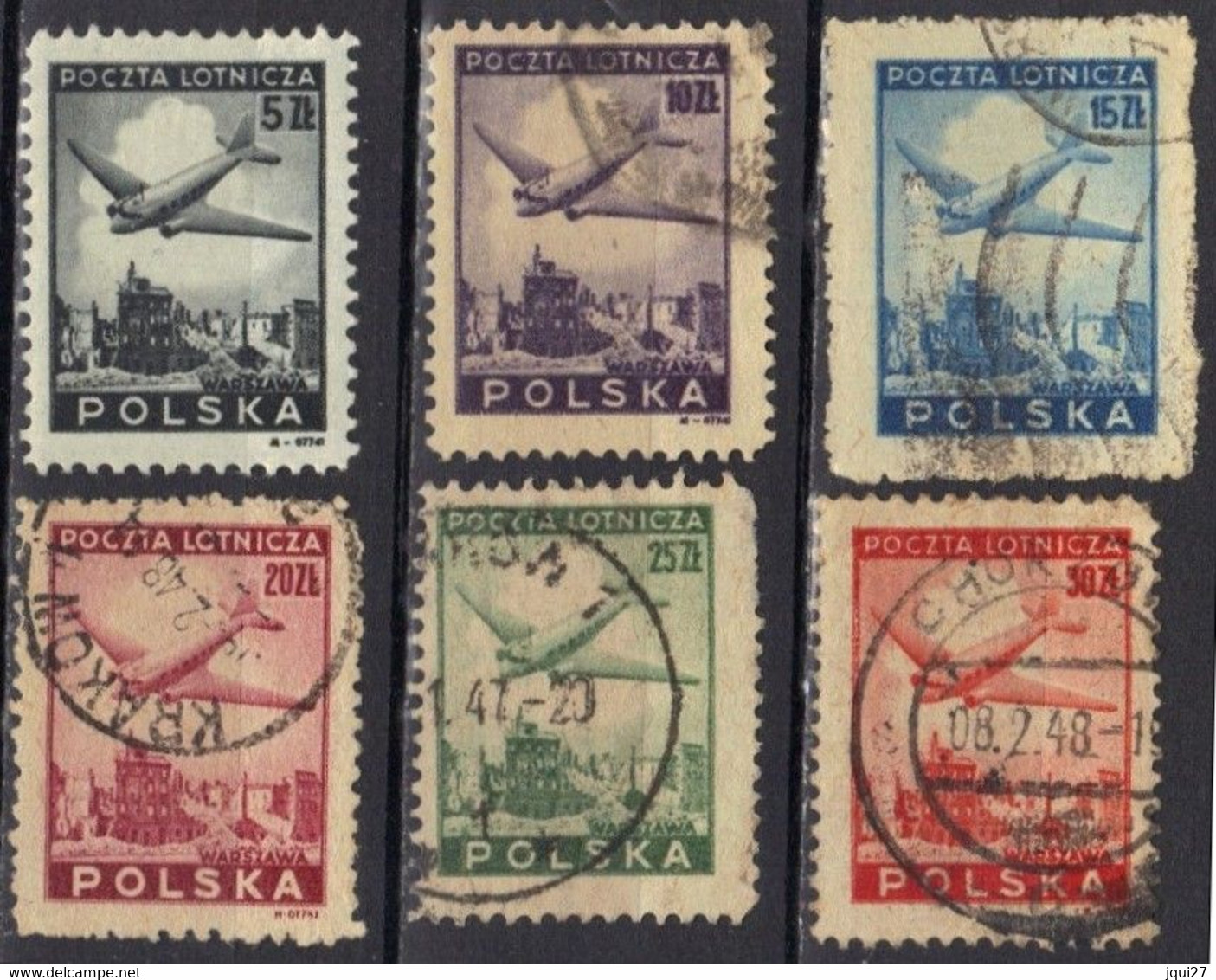 Pologne Poste Aérienne N° 10-15 - Gebruikt