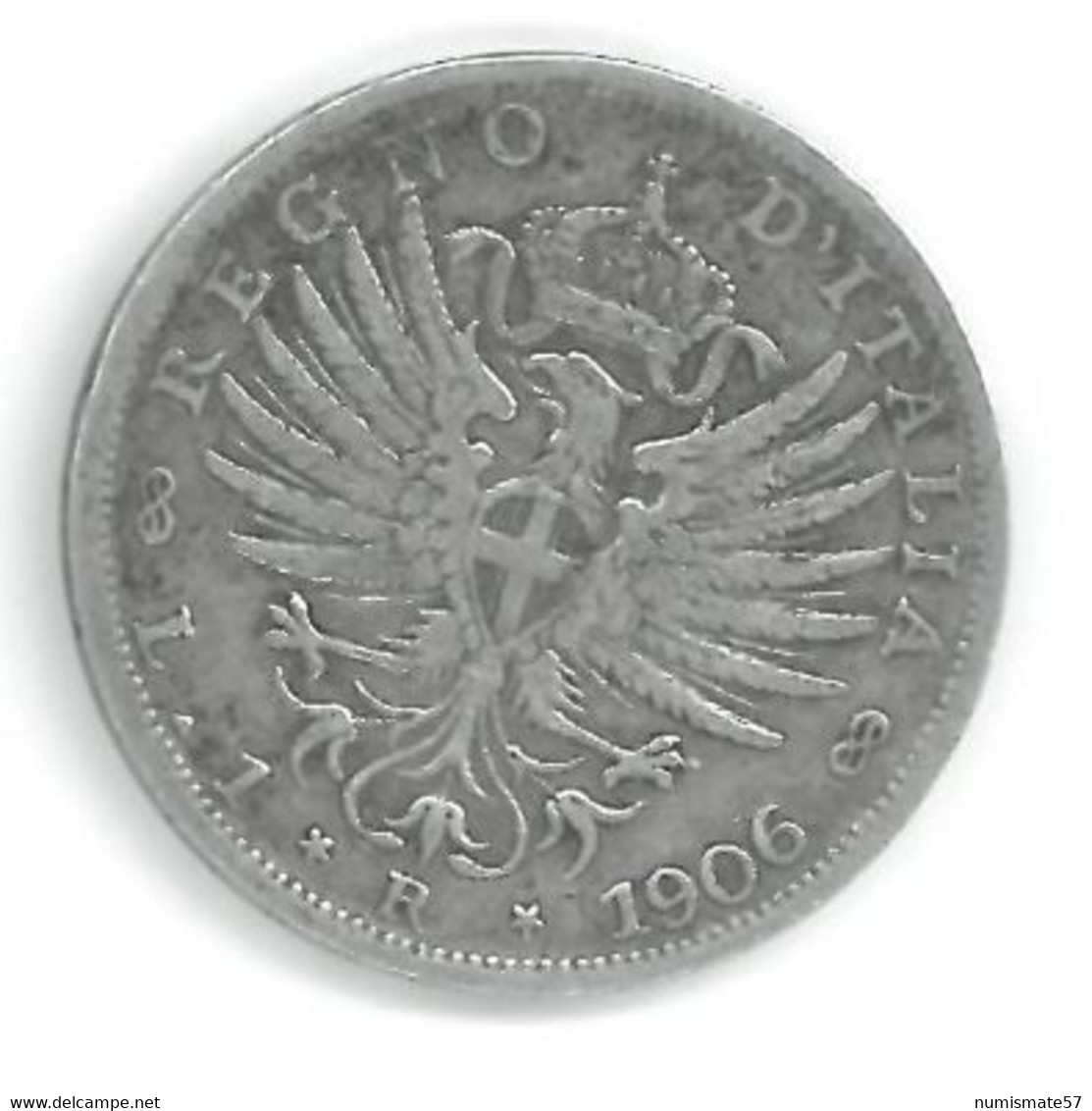 RARE - ITALIE - ITALIA - 1 LIRE 1906 - Victor-Emmanuel III - KM 32 - ARGENT - SILVER - LIRA - 1900-1946 : Victor Emmanuel III & Umberto II