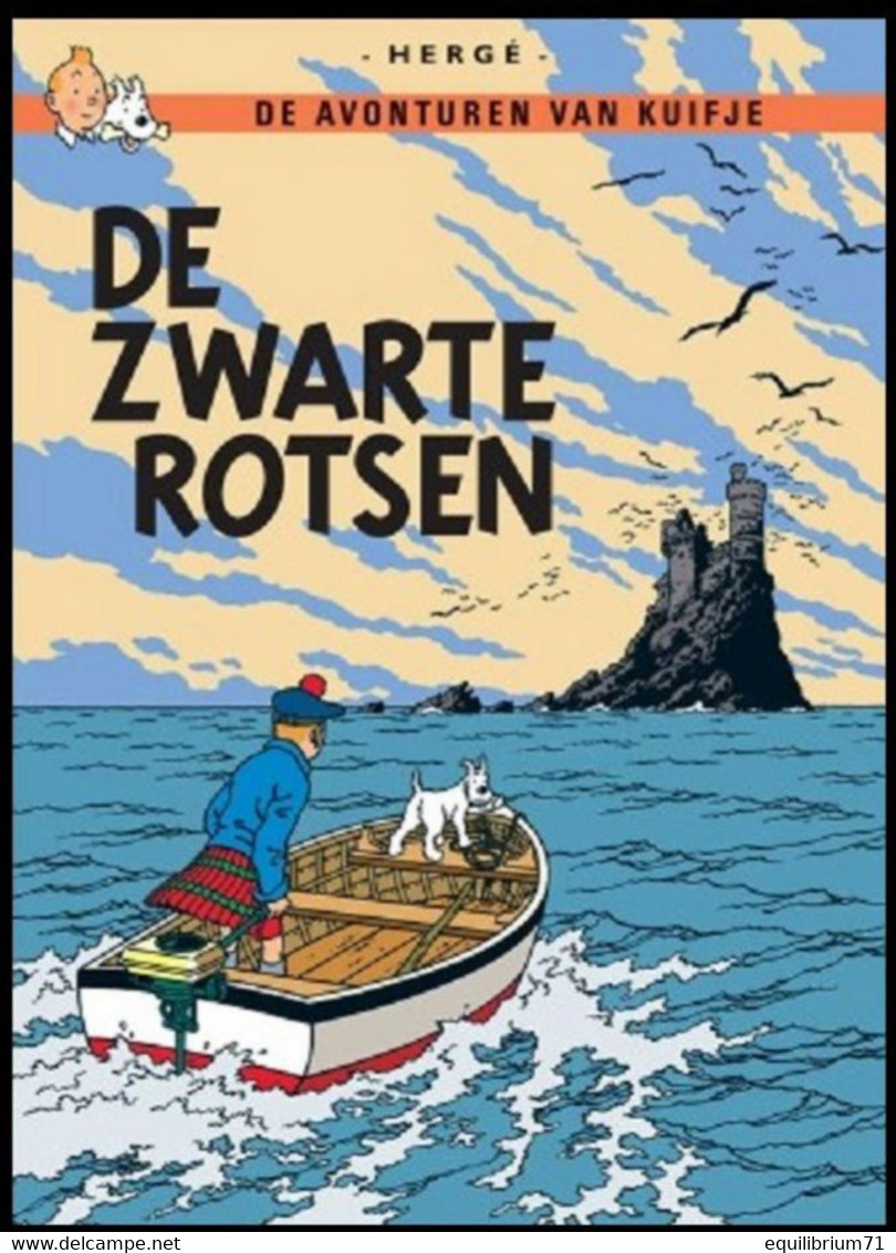 Carte Postale / Postkaart - Kuifje/Tintin - Milou/Bobbie - Haddock - Tournesol - De Zwarte Rotsen / L'île Noire - Philabédés