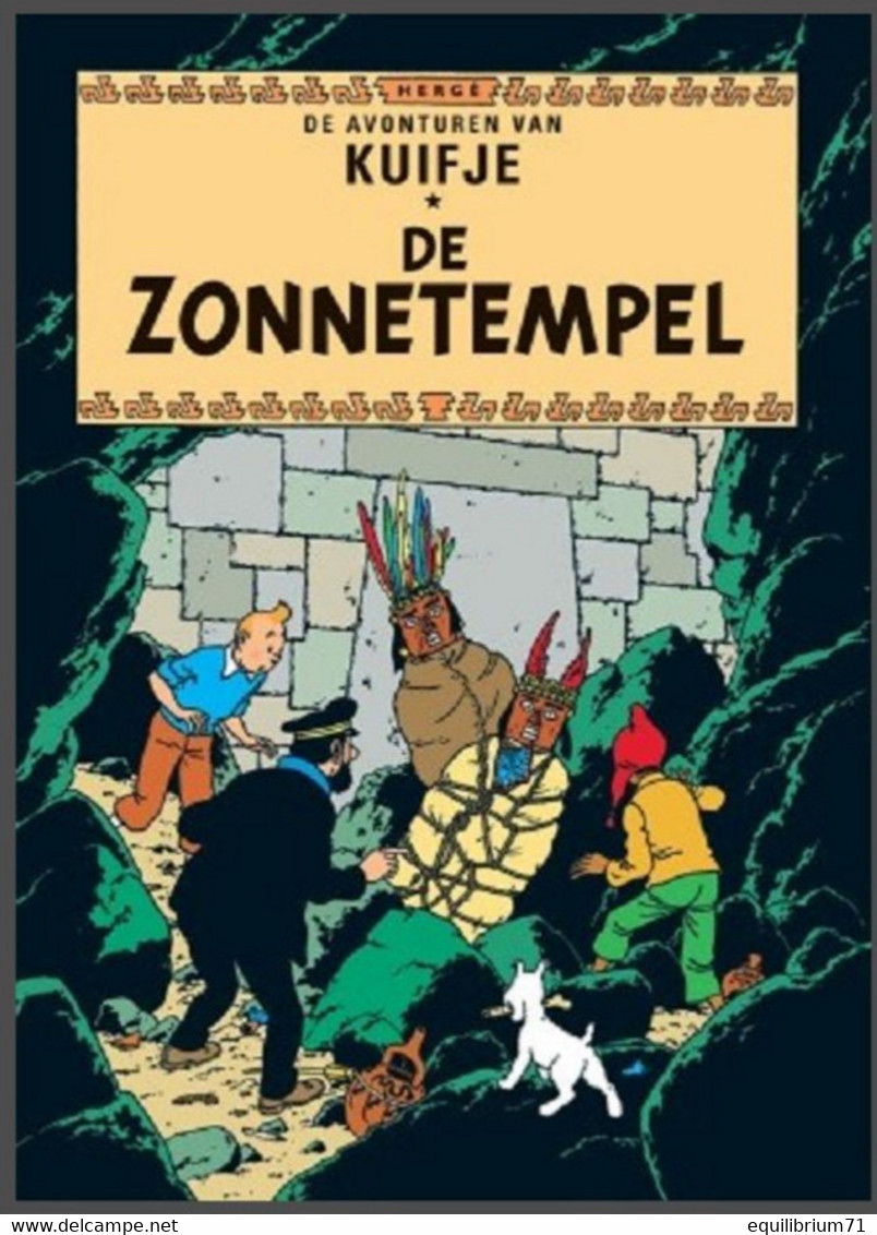 Carte Postale / Postkaart - Kuifje/Tintin - Milou/Bobbie - Haddock - Tournesol - De Zonnetempel / Le Temple Du Soleil - Philabédés (comics)