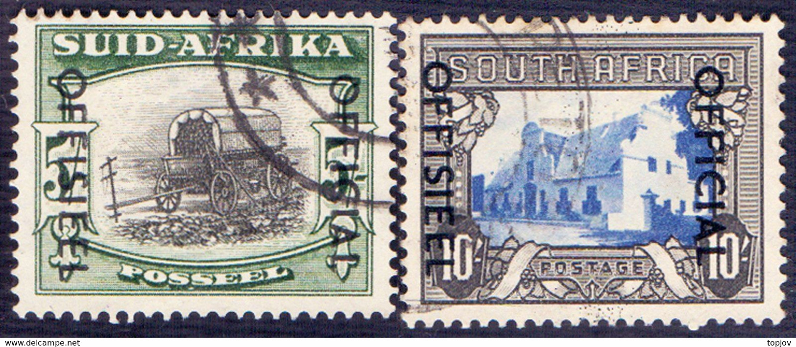 RSA - OFFICIAL  Ovpt. 5 + 10 Sh - Used - 1948 - Servizio