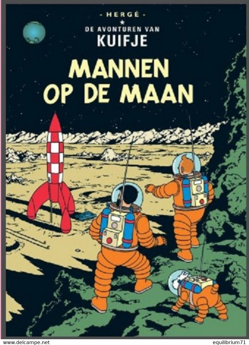 Carte Postale/Postkaart  Kuifje/Tintin - Milou/Bobbie - Haddock - Tournesol -Mannen Op De Maan / On A Marché Sur La Lune - Philabédés (comics)