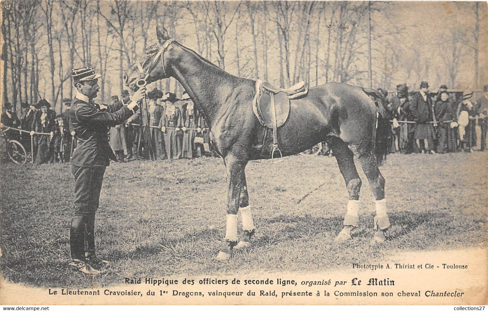 PARIS- RAID HIPPIQUE DES OFFICIERS DE SECONDE LIGNE , OORGANISE PAR " LE MATIN " LE LIEUTENANT CRAVOISIER.... - Autres & Non Classés