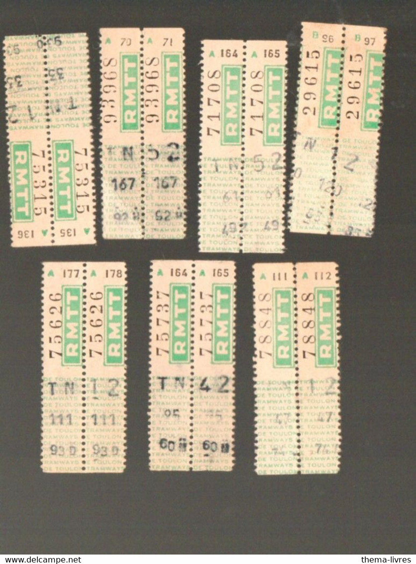 (Toulon 81, Var) Lot De 14 Tickets De Tramway RMTT (PPP25310) - Sin Clasificación