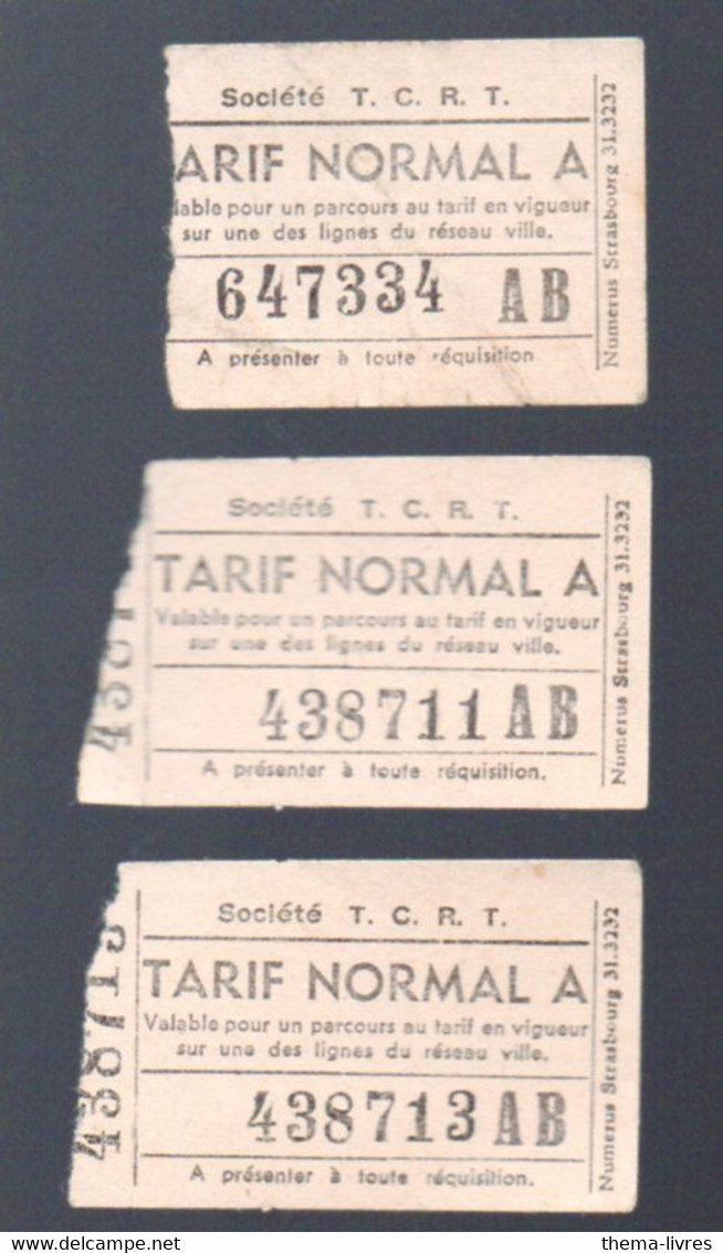 Toulouse 31 Haute Garonne) Lot De 3  Tickets (tramway? Bus?) TCRT Tarif Normal AB (PPP25312) - Unclassified