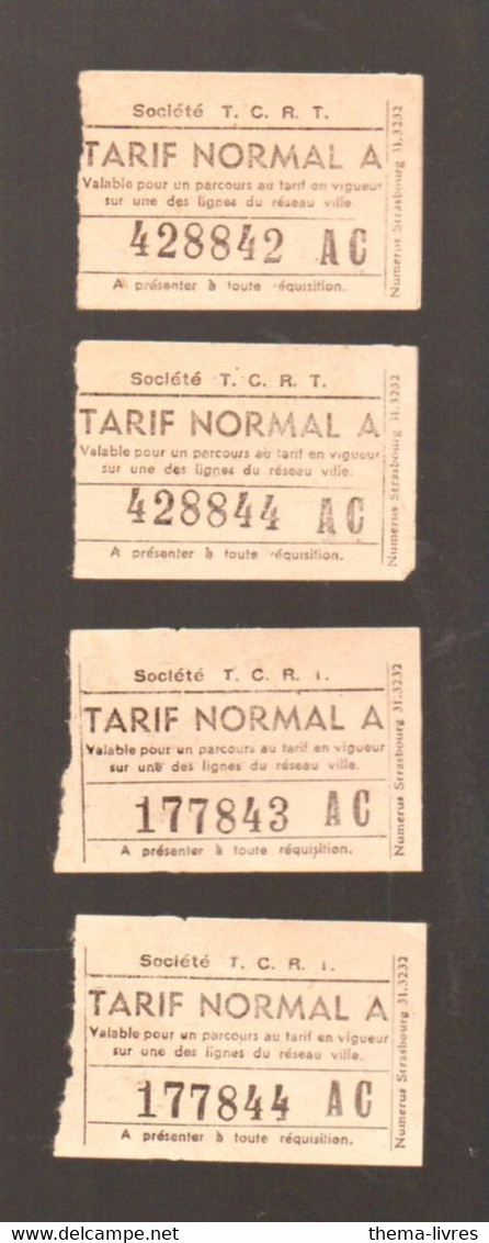 Toulouse 31 Haute Garonne) Lot De 4  Tickets (tramway? Bus?) TCRT Tarif Normal AC (PPP25313) - Sin Clasificación