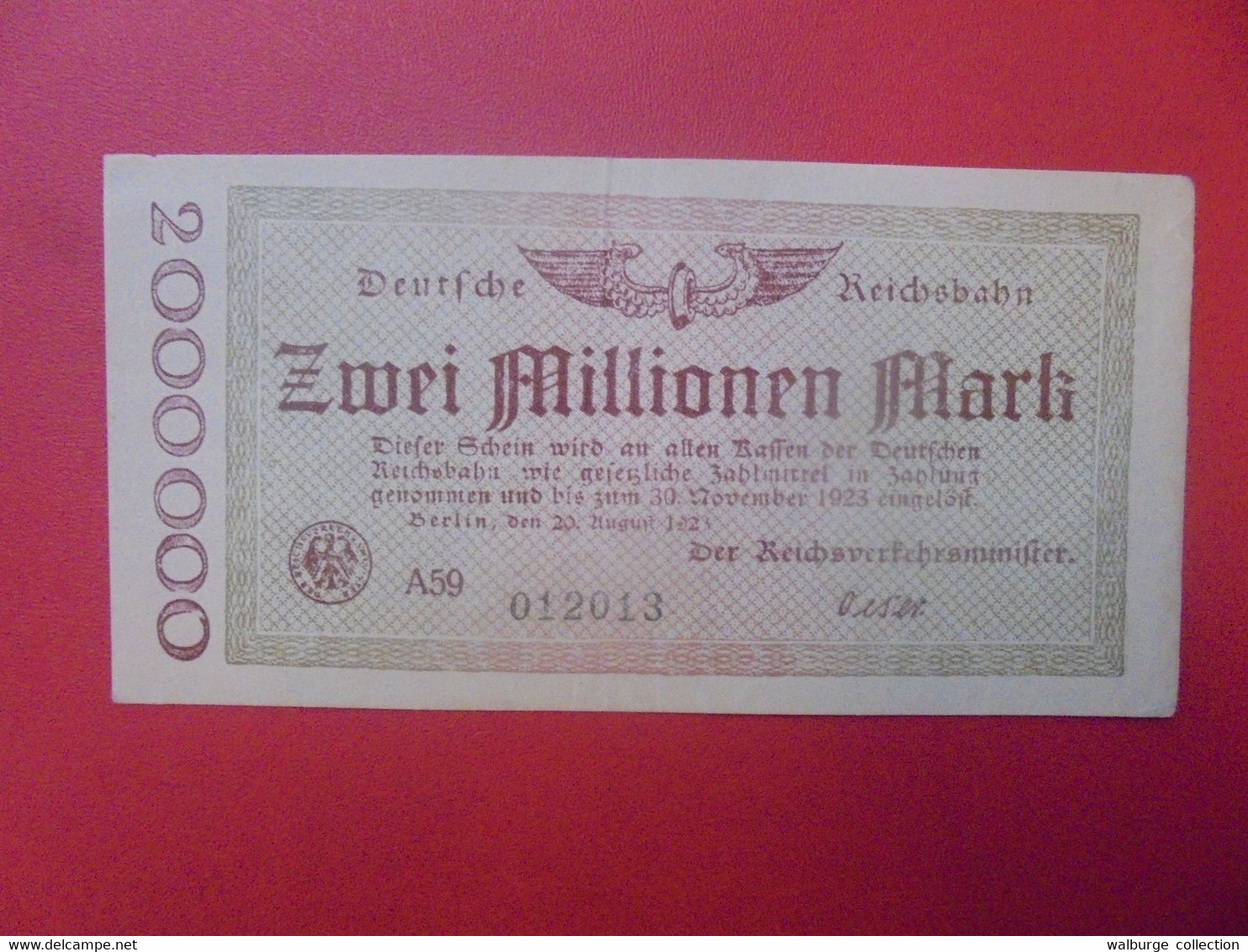 Reichsbahn 2 MILLIONEN 1923 Circuler (B.14) - 2 Millionen Mark