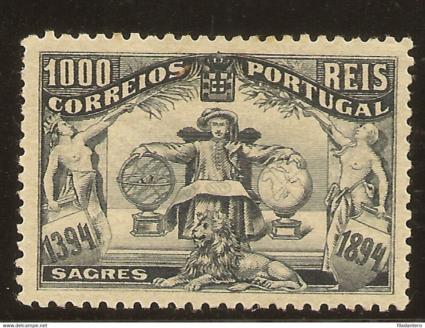 PORTUGAL  Yvert 108* Mh 1000 Reis Negro  Sagres  1894  NL1014 - Ongebruikt