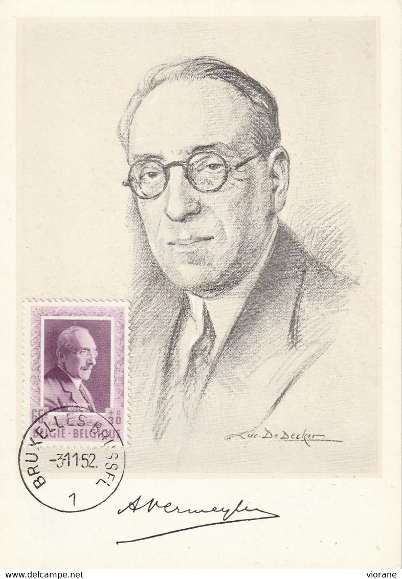 Carte Maximum -  Auguste Vermeylen - 1951-1960
