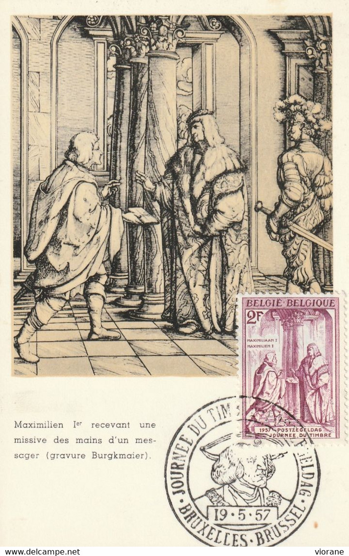 Carte Maximum -  Maximilien 1er Recevant Une Missive Des Mains D'un  Messager (gravure Burgkmaier) - 1951-1960